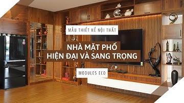 Mẫu thiết kế nội thất nhà phố - Chất liệu gỗ óc chó sang trọng | MODULES ECO