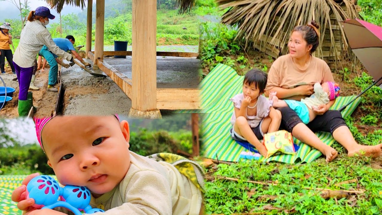 Single mother - helped by the village government to build a solid house ...