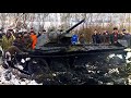 LIFTING OF THE T-34-76 TANK WITH THE CREW