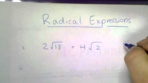 Simplifying Radical Expressions (Week 5)