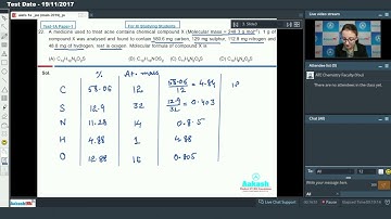 AIATS JEE ADVANCED 2019 Paper 1 Chemistry For Class XI Studying Q 21 to 25