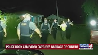 Police body cam video captures barrage of gunfire