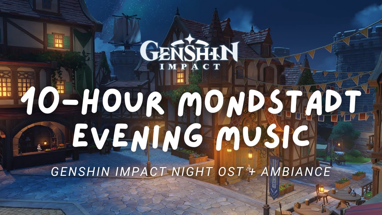 10-HOUR Mondstadt Evening Music For Sleep or Relaxation 🌙 Genshin Impact OST 原神 [No Mid-Roll Ads]