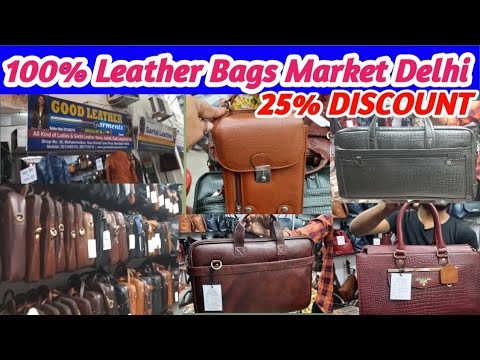 100% Original Leather Bags Market।।Leather Bags Market in Delhi ...