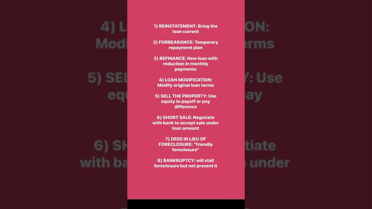 8 ways to stop foreclosure ￼