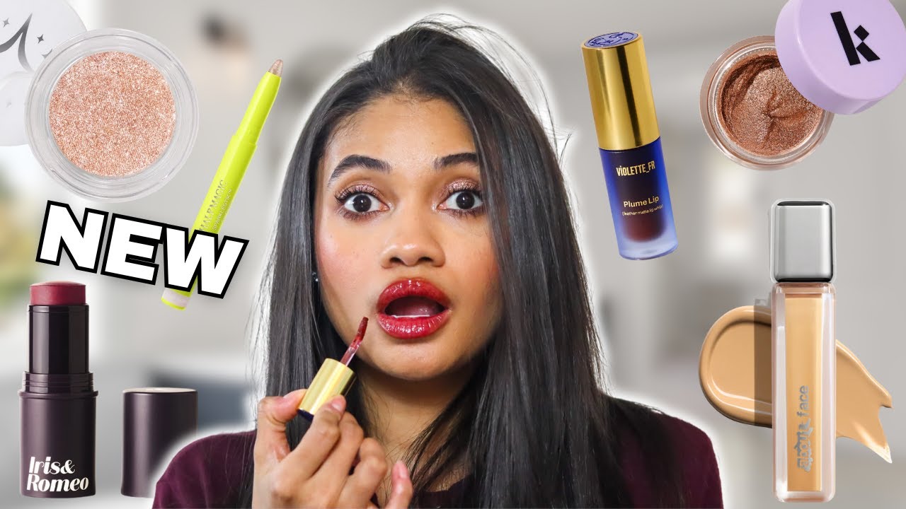 Полное лицо с новым чистым макияжем | Блёстки, ягоды и яркий праздничный гламур