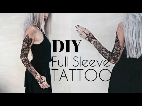 DIY Temporary Full Sleeve Tattoo w/ Henna | Stella