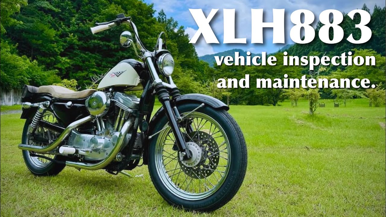 【車検整備】2001年XLH883 数年に一度の大整備！ブレーキやホイール、フロントフォークまでしっかり整備します。  A major overhaul every few years!