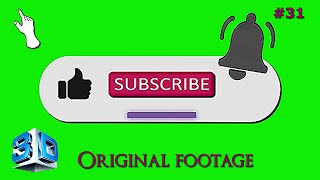 YouTube like subscribe bell icon buttons green screen (original 3D) #footage 31