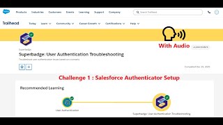 Salesforce Authenticator Setup | Superbadge: User Authentication Troubleshooting | Trailhead | Sales