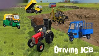 🔥 Driving JCB || and impossible mud loading trolly and truck 🚒 loading bori 