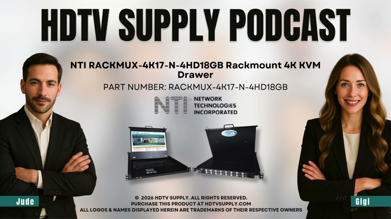 NTI RACKMUX-4K17-N-4HD18GB Rackmount 4K KVM Drawer
