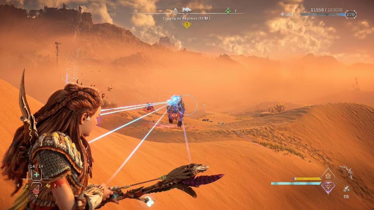 Horizon Forbidden West-Tremenda pelea con Comboy De Begimo Alfa y Demoledores alfa en Muy difícil !!