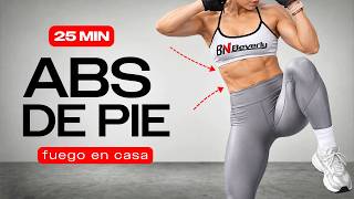 ABDOMEN PLANO DE PIE en CASA 🥵 25 MIN Rutina SIN EQUIPO