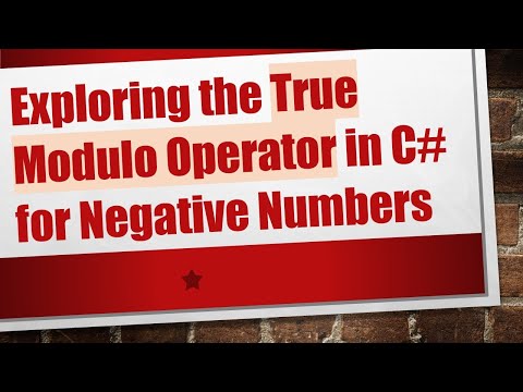 Exploring the True Modulo Operator in C# for Negative Numbers