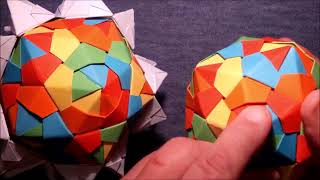 Bascetta GEO+ Grundformen: Dodekaeder-Sternenkugel / -ball Regenbogen – 30 Module:  festes Material
