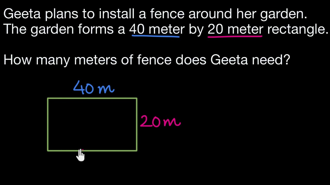 Perimeter word problem skating rink (Hindi) YouTube