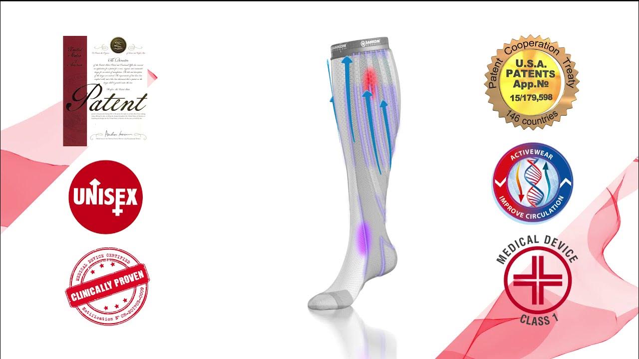 SANKOM PATENT ACTIVE COMPRESSION SOCKS UNIQUE FEATURES AND BENEFITS