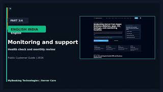 MyBooking Server Care English India Training 2026 | Part 3/4 | Monitoring & Details