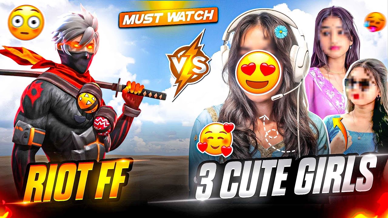 RIOT vs 3 CUTE GIRLS 🌷Dekho Hua Kya 💀? | RIOT FF 