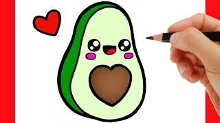 HOW TO DRAW AN AVOCADO EASY STEP BY STEP