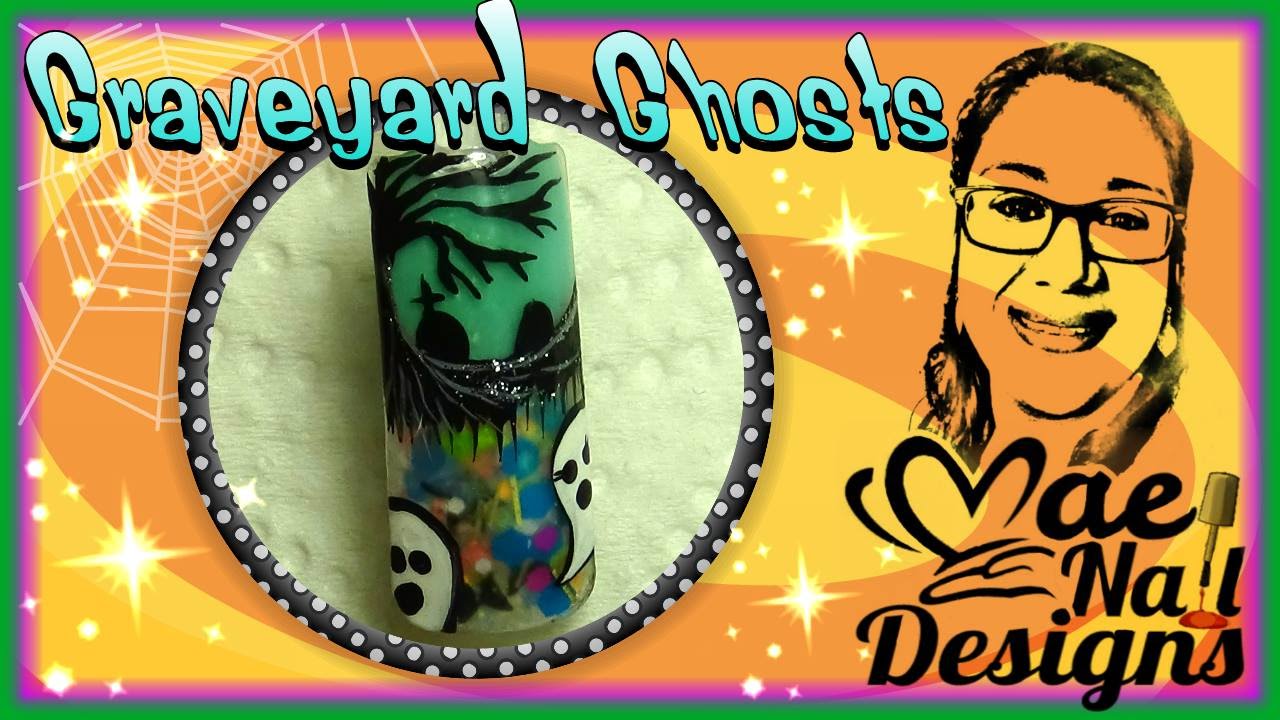 ❥Graveyard Ghosts Nail Art (Halloween) || MAENAILDESIGNS