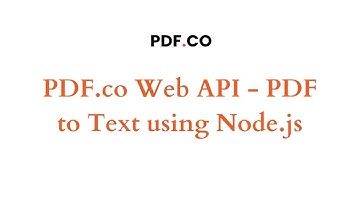 PDF.co Web API - PDF to Text using Node.js