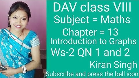 DAV class VIII maths, ch-13, Introduction to Graphs, ws-2 QN 1 and 2 by Kiran singh maths Pathshala.