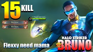 Bruno Halo Striker Gameplay 2X Maniac Bruno New Skin Top Global Bruno Gameplay Mlbb