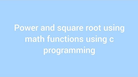 Power and square root using math function by c programming#polytech #coding