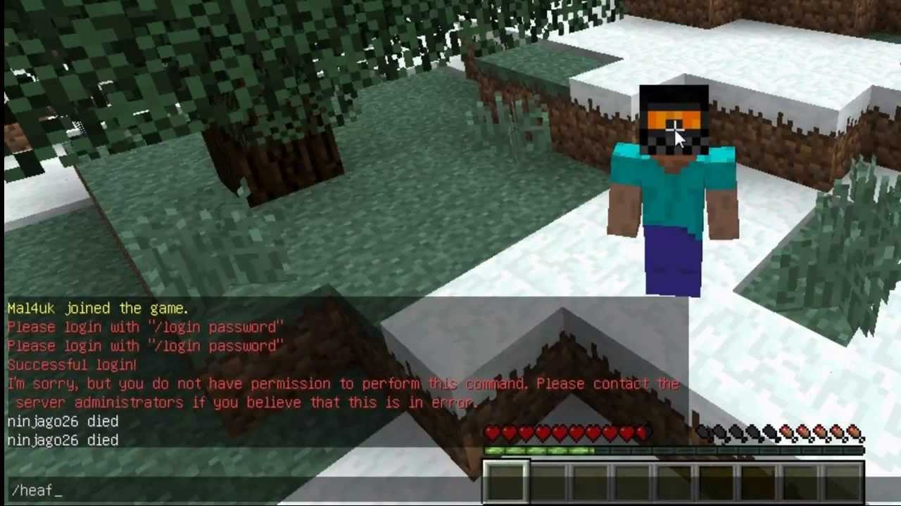 Гайд по трём плагинам для сервера bukkit minecraft 1.6.4(AuthMe, TrophyHeads , Health Bar)