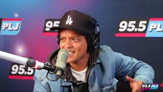 Bruno Mars laid back banter with NYC hosts about 24K Magic LIVE @ WPLJ 99.5 fm talk radio 2016