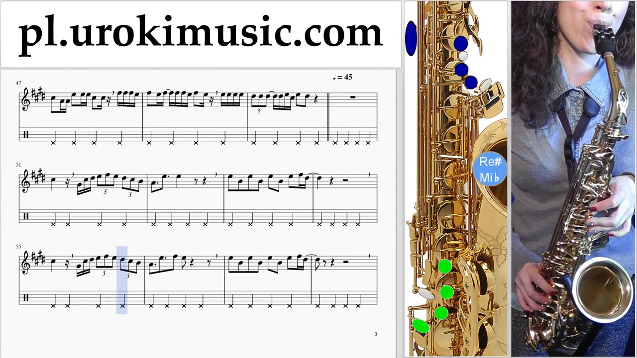 Nauka Gry Na Saksofonie Tenorowy Luis Fonsi Despacito Nuty Poradnik Czesc 2 Um A463 Youtube