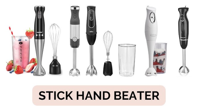 Ovente Electric Immersion Hand Blender 300 Watt 2 Mixing Speed with Stainless