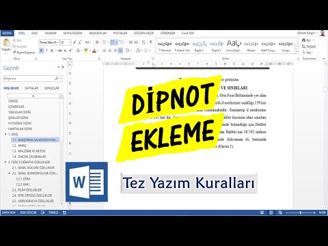 Kaynak Gösterme ve Dipnot Ekleme / Word