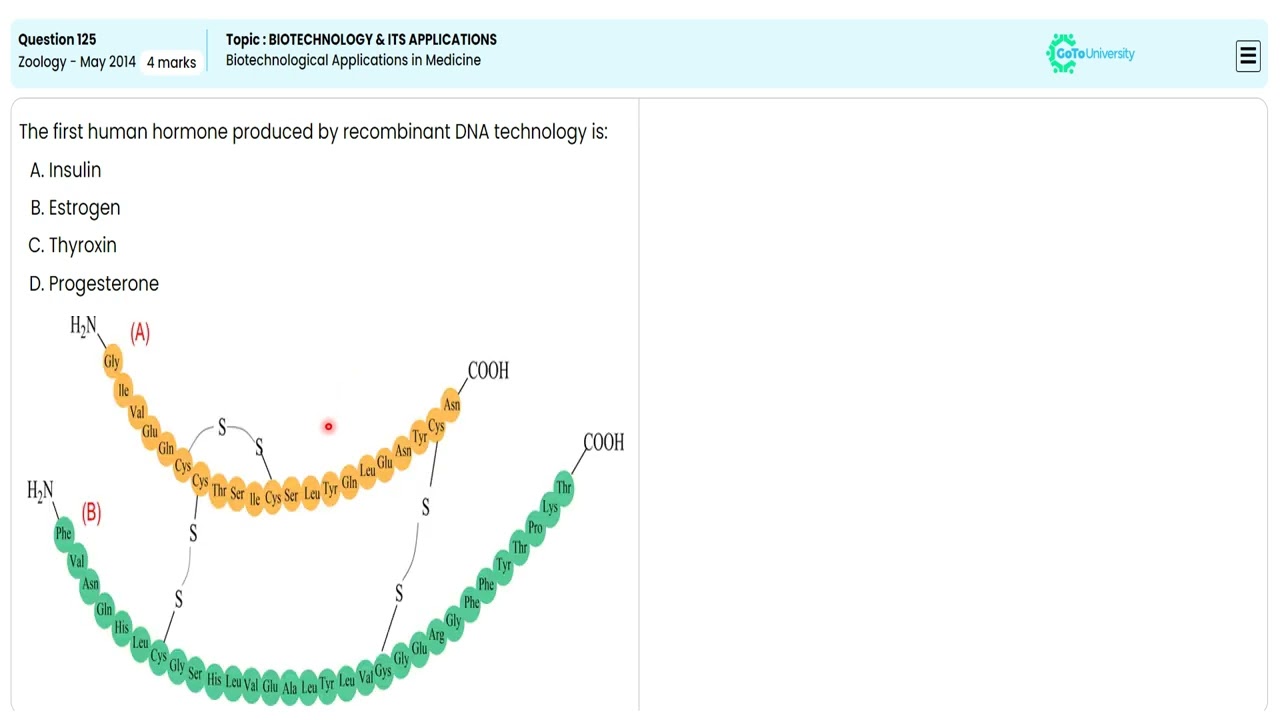 Q125 Solving Transgenic Animals Questions: NEET 2014 May Zoology Answer Key