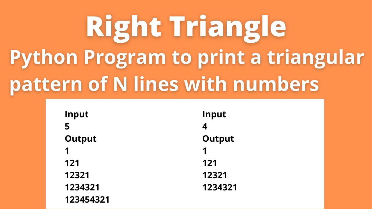 Python Program to Print Triangular Pattern of N lines with Numbers ...