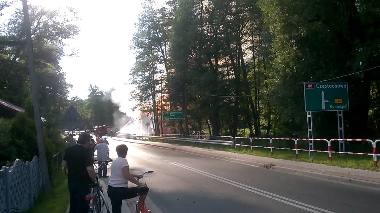 Pożar starego młynu w Lelowie 3 lipca 2014 r.