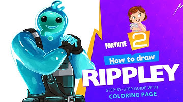 How to draw Rippley  |  Fortnite Chapter 2 step-by-step drawing tutorial with coloring page