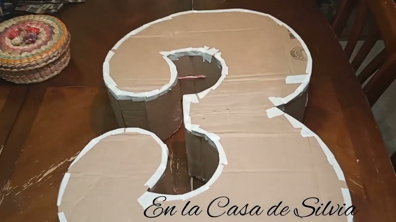 Como dibujar el Numero Tres (3) para Piñata de tambor 