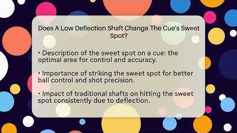 Does A Low Deflection Shaft Change The Cue