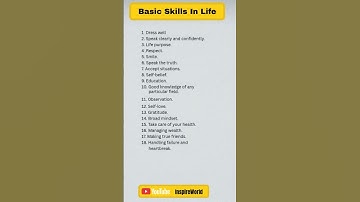 Basic Skills in Life 🌱💪💡✨ #life#motivation#success #selfimprovement#growth #education#mindset#shorts