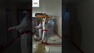 Asbestos Abatement. We safely removed drywall with  less than 1% asbestos after water damage.
