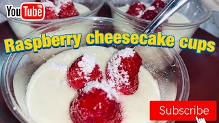 Raspberry Cheesecake Cup|| Eid dessert|| Easy dessert recipe for beginners||No bake Cheesecake