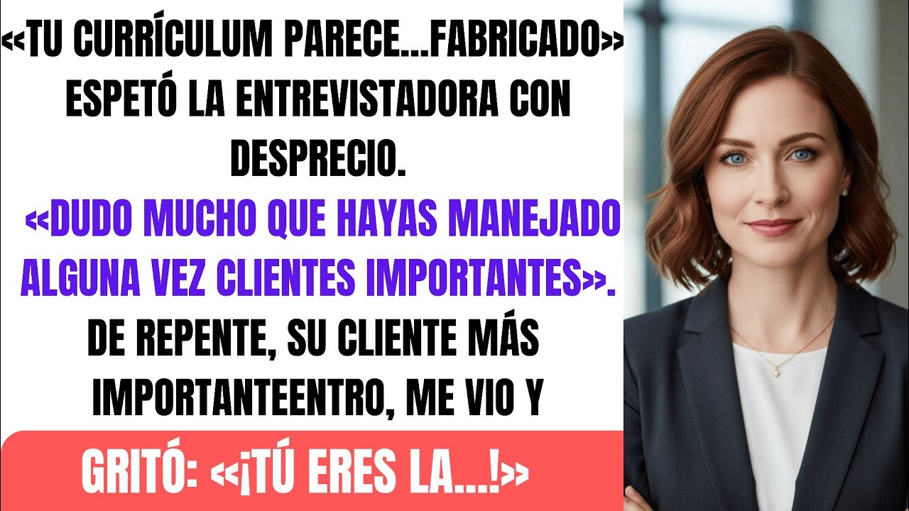 «¿Currículum fabricado?» Me humilla... ¡hasta que su cliente top grita: «¡Tú eres la...!»
