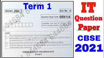 Information technology IT term 1 Questions paper (cbse 2021)