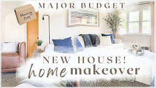 FREE HOME MAKEOVER 🤯 extreme BUDGET living room makeover - old house + rental friendly