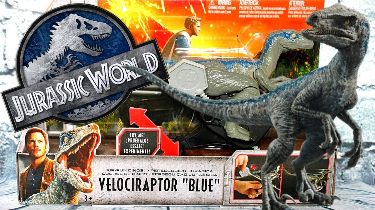 Jurassic World Rip-Run Dinos Velociraptor Blue