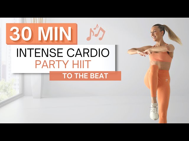 30 min CARDIO PARTY HIIT WORKOUT | To The Beat ♫ | No Squats or Lunges | Fun + High Intensity class=