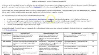 PSY-211 Journal Assignments